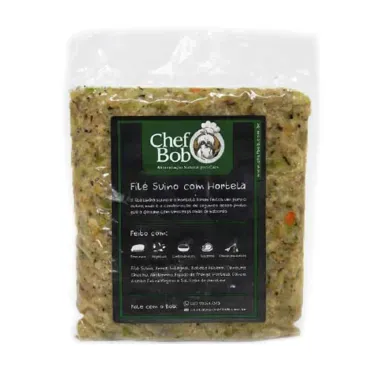 Alimentacao Natural Chef Bob para Caes File Suino com Hortela